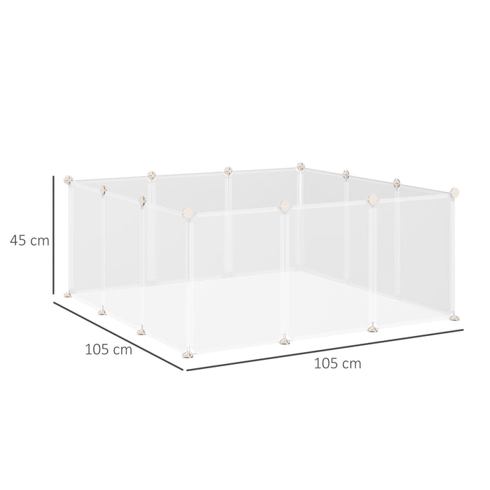 DIY Pet Playpen for Small Animals - 12-Panel Portable Plastic Enclosure with Open Design - Ideal for Guinea Pigs, Bunnies, and Chinchillas