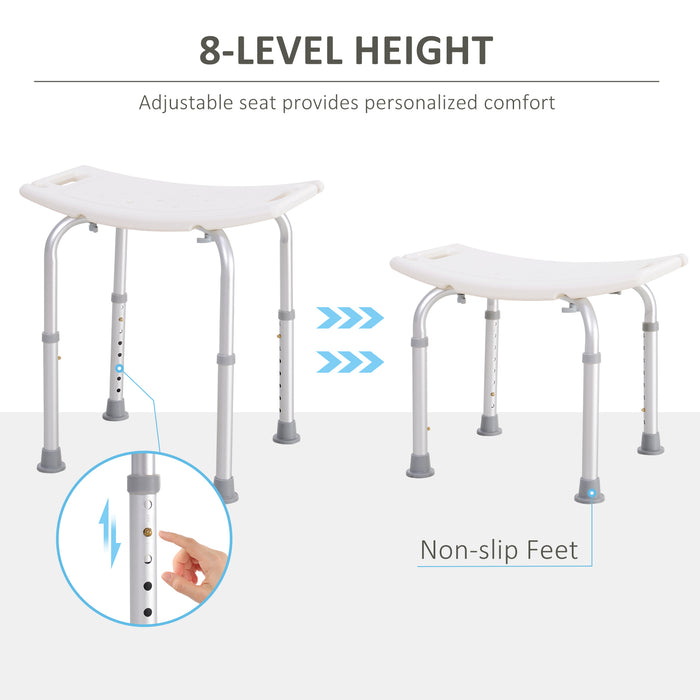 Adjustable Rectangular Shower Stool - Medical Grade, Height-Adjustable, Stable Bath Seat - Ideal for Mobility-Challenged Individuals