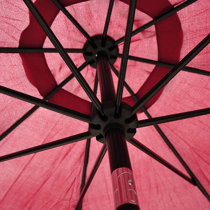 Tilting Parasol 3m Sun Shade Umbrella - Wine Red, 8 Ribs, Crank Handle for Easy Adjustment - Ideal for Garden, Balcony, Outdoor Bench Seating