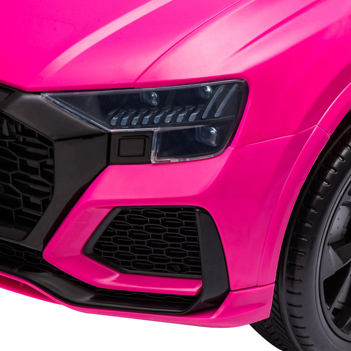 Audi RS Q8 Kids Electric Ride-On Car - 6V Battery-Powered with Parental Remote, Music, Lights, USB, MP3, Bluetooth - Perfect for Young Drivers in Pink