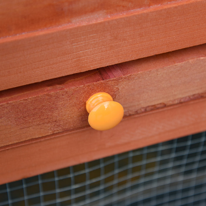 Deluxe 170cm Hen Coop - Small Animal Habitat with Nesting Box and Waterproof Roof - Lockable Door and Removable Tray for Easy Cleaning