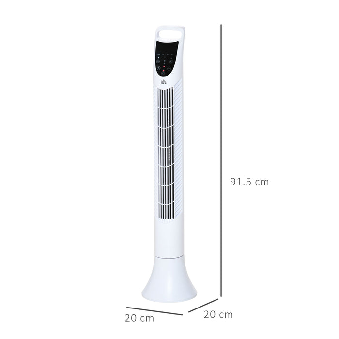 36'' Freestanding Tower Fan with LED Display - 3 Speed Settings, 70° Oscillation, 7.5-Hour Timer, Includes 5M Remote Control - Ideal for Cooling and Air Circulation in Large Rooms