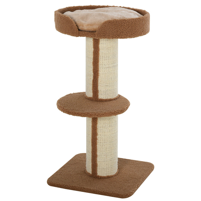 Cat Tree Play Tower - 91cm Multi-Level Kitten Activity Center with Perches, Sisal Scratching Posts, Lamb Cashmere - Ideal for Playful Cats and Scratch Training