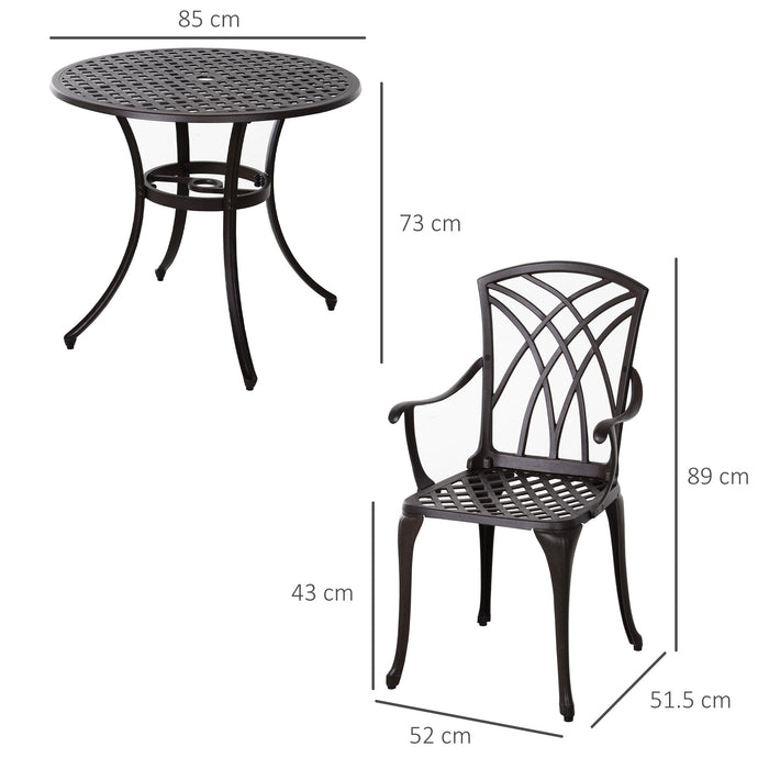 Cast Aluminium 4-Seater Set - Elegant Outdoor Garden Furniture with Table & Chairs - Ideal for Patio Dining and Entertaining