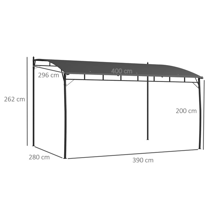 Outdoor Pergola Gazebo 3x4m - Garden Sun Shade Shelter with Sturdy Metal Frame for Patio and Deck - Ideal Outdoor Lounging and Entertainment Space