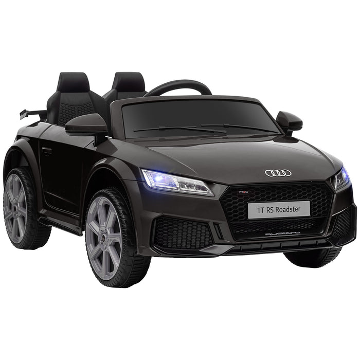 Audi TT RS Kids Electric Ride-On Car - 12V Battery, Remote Control, LED Lights, MP3 Player, Horn, Seatbelt - Black Safety & Fun for Children