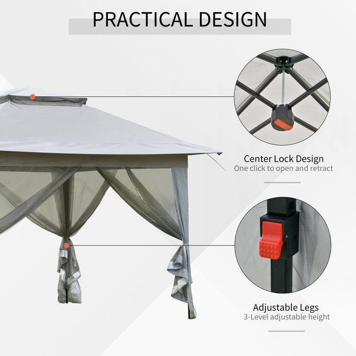 Easy-Up Folding Event Shelter - Portable Pop-up Canopy Tent with Sun Protection and Steel Frame - Includes Roller Bag for Convenience, Perfect for Parties and Outdoor Gatherings