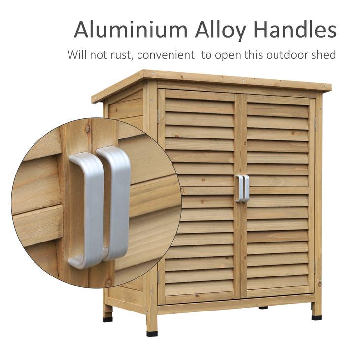 Solid Fir Wood Garden Storage - Sturdy Outdoor Cabinet for Garage Organisation - Ideal for Garden Tool and Equipment Keeping