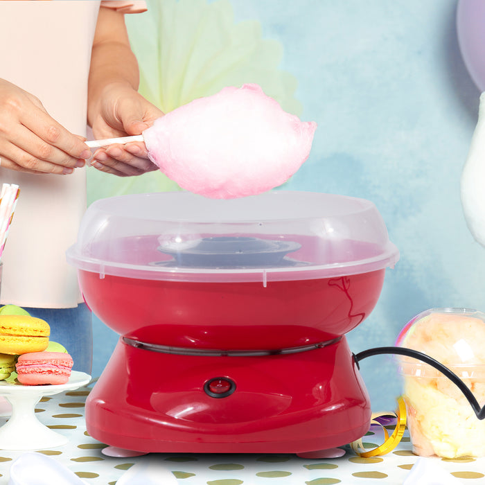 Electric Cotton Candy Maker - 450W Sugar Processing Gadget for Candy Floss Machine, Red - Ideal for Parties and Home Entertainment