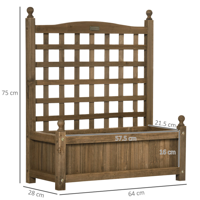 Wooden Garden Planter with Attached Trellis - Raised Bed for Climbing Plants & Flowers, Indoor/Outdoor Use - Ideal for Gardeners, Space-Efficient Gardening Solution