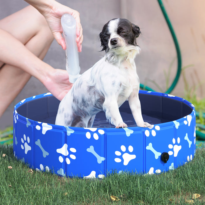 Foldable Pet Swimming Pool - Durable Dog & Cat Bathing Tub with Slip-Resistant Bottom, 80cm Diameter - Ideal for Puppy Bath, Indoor & Outdoor Use