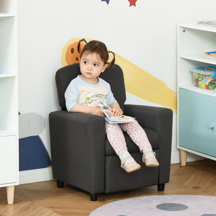 Kids Convertible Sofa Chair with Footrest - 2-in-1 Design, Playroom Bedroom Furniture, 55x50x67cm, Grey - Perfect for Children's Comfort and Play