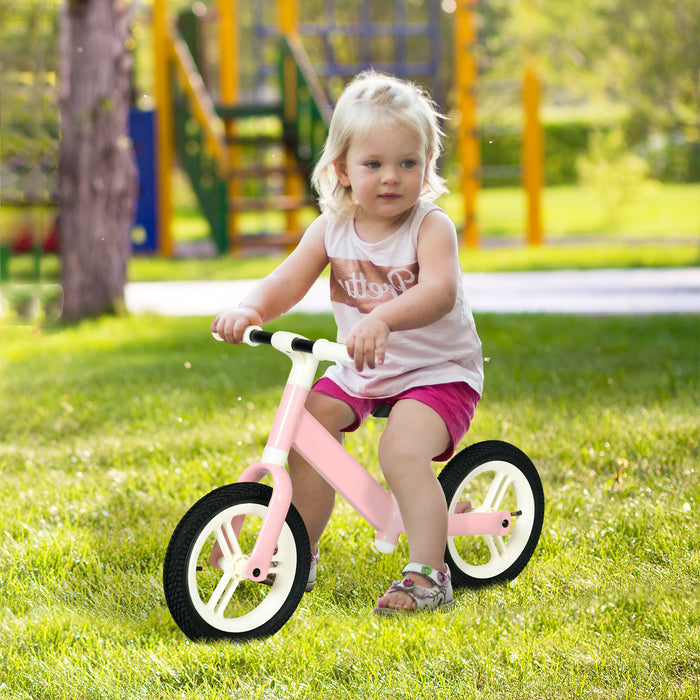 Kids Balance Bike with Adjustable Seat and 360° Rotating Handlebars - No Pedal Training Bicycle for Toddlers - Perfect First Bike for Young Riders in Pink