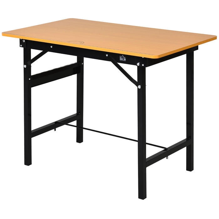 Foldable Garage Workbench & Craft Table - MDF Workstation with Heavy-duty Steel Frame, Built-in Ruler & Protractor - Ideal for DIY Enthusiasts and Hobbyists