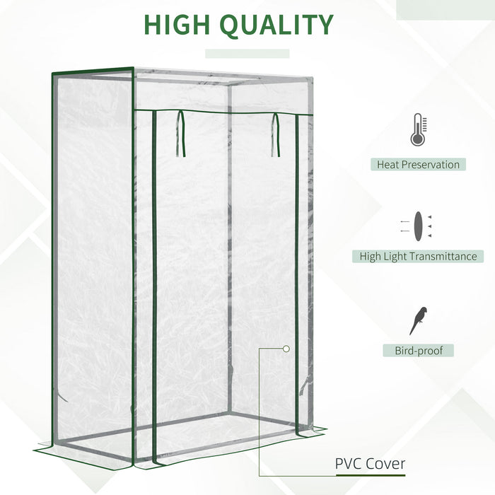 Greenhouse with Steel Frame and PVC Cover - 100x50x150cm, Transparent Roll-up Door Design - Perfect for Backyard, Balcony, and Garden Gardening Needs