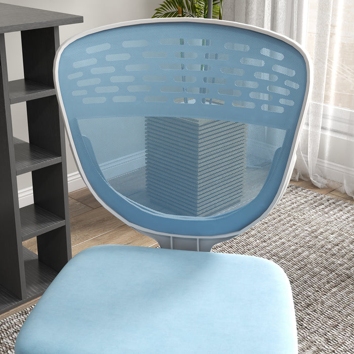 Armless Mesh Desk Chair - Height Adjustable with Swivel Casters, Breathable Back - Ideal for Home Offices and Conference Rooms