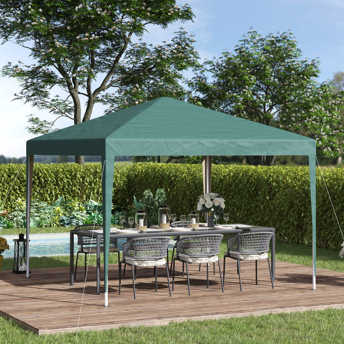 Heavy Duty 3x3m Garden Marquee - Folding Party Tent for Weddings and Events - Durable Green Canopy for Outdoor Celebrations