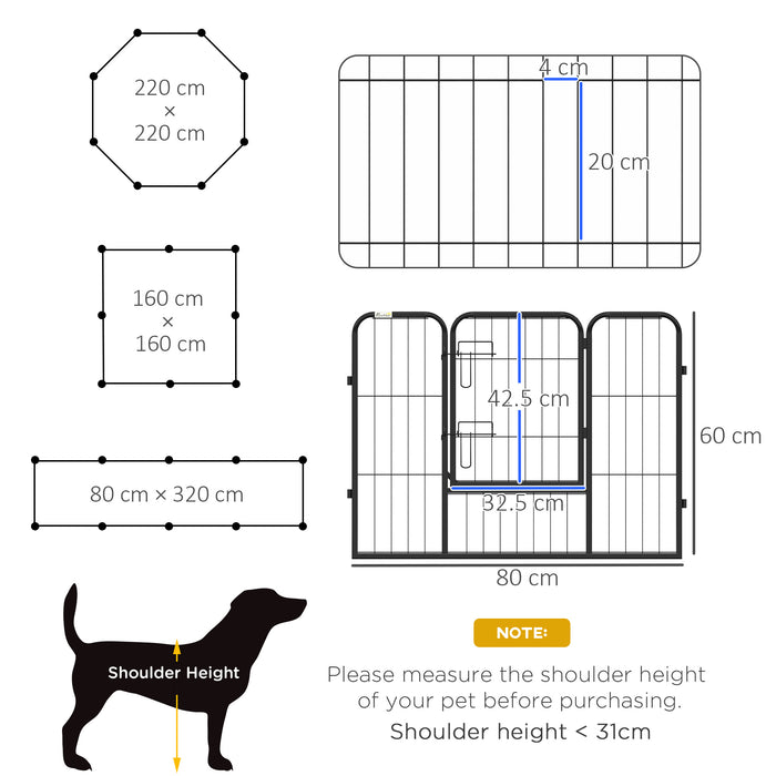 Heavy-Duty Steel Dog Playpen - 8-Panel Pet Enclosure for Puppies & Small Dogs - Secure Exercise and Play Area for Pets