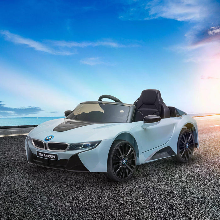 BMW i8 Coupe 6V Electric Ride-On Car - Licensed Kid's Toy Vehicle with Remote Control, Music, Horn - Perfect for Children Aged 3 to 8, Blue