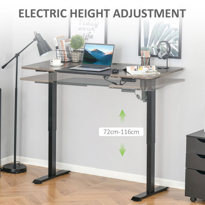 Height Adjustable Electric Standing Desk - 140x70cm Workspace with 4 Memory Presets - Ergonomic Stand Up Desk for Home Office Comfort