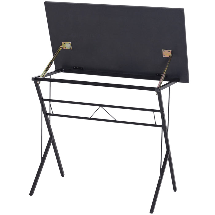 Adjustable Height Tiltable Writing and Drawing Desk - 90x50 cm Workstation with Craft Table and Drafting Board Features - Ideal for Art Enthusiasts and Professionals