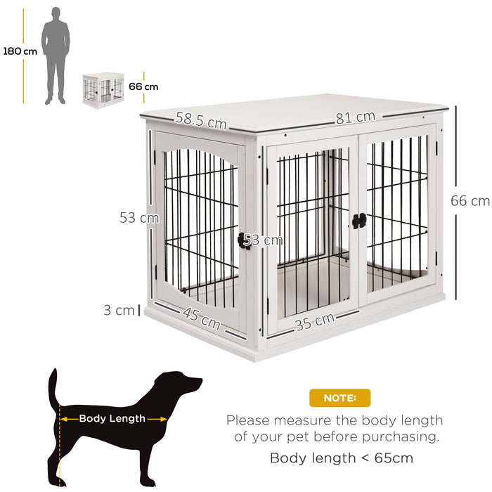 Compact 3-Door MDF Indoor Pet Cage - White, Durable Construction - Perfect for Small Pets, Easy Indoor Living & Safety