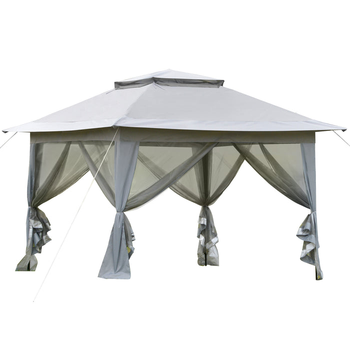 Easy-Up Folding Event Shelter - Portable Pop-up Canopy Tent with Sun Protection and Steel Frame - Includes Roller Bag for Convenience, Perfect for Parties and Outdoor Gatherings