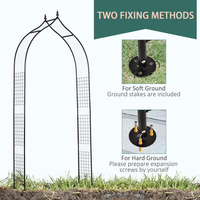 Steel Frame Garden Arch - Outdoor Metal Pergola for Climbing Plants & Backyard Trellis - Ideal for Garden Entryways & Plant Support