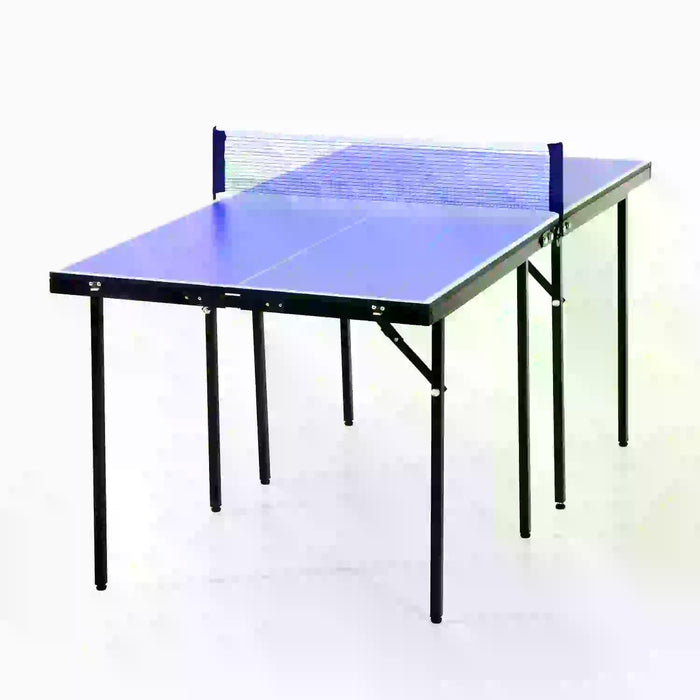 Compact Folding Table Tennis Set - Mini Professional Ping Pong Table with Net, Blue - Ideal for Games, Sports Training & Quick Play Spaces