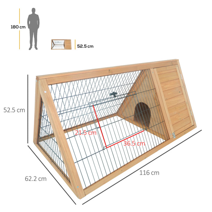 Wooden Rabbit Hutch - Small Animal Enclosure with Outdoor Run, Yellow - Ideal Home for Bunnies and Small Pets