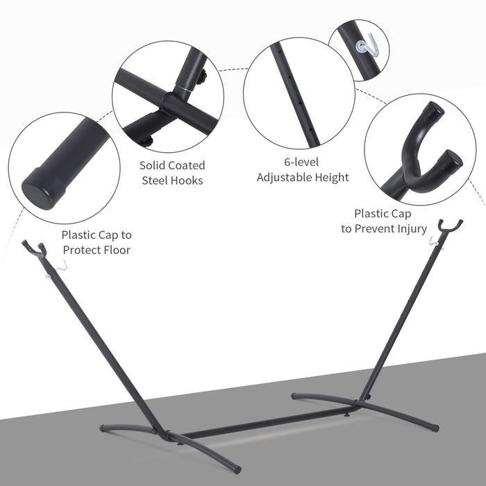 Sturdy 2.86m Metal Hammock Stand - Ideal for Garden, Camping, and Outdoor Patios - Durable Frame for Hammock Replacement and Relaxation Needs