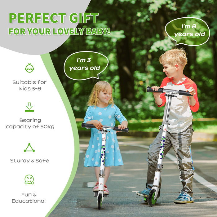 Kids' Kick Scooter for Ages 3-8 - One-Click Folding Design with Adjustable Height & Rear Brake - Durable Aluminium Construction, Perfect for Boys & Girls