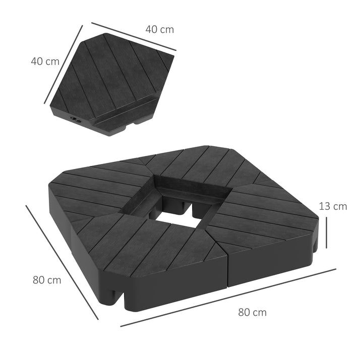 Cantilever Parasol Base Weights - Set of 4 Heavy Duty Versatile Fill Options up to 80kg - Ideal for Outdoor Stability and Wind Resistance