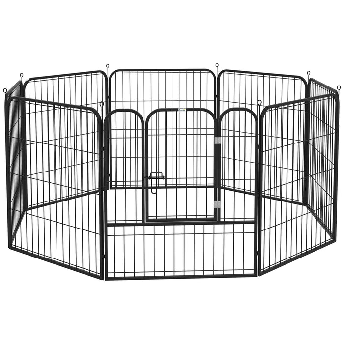 Heavy Duty 8-Panel Pet Playpen - Puppy and Rabbit Enclosure, Foldable, 80 x 80 cm for Indoor/Outdoor Use - Ideal for Play Area and Exercise Pen